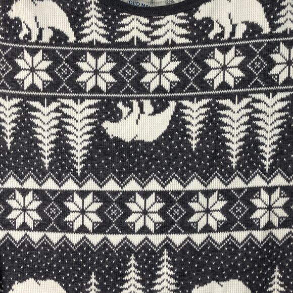 Old Navy Winter Themed Thermal-Knit Long Sleeve Top L - Picture 5 of 6
